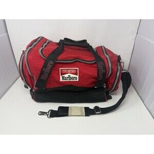 Vintage Marlboro Unlimited Red Duffel Bag Travel Gym Sports Bag NWT 1990s